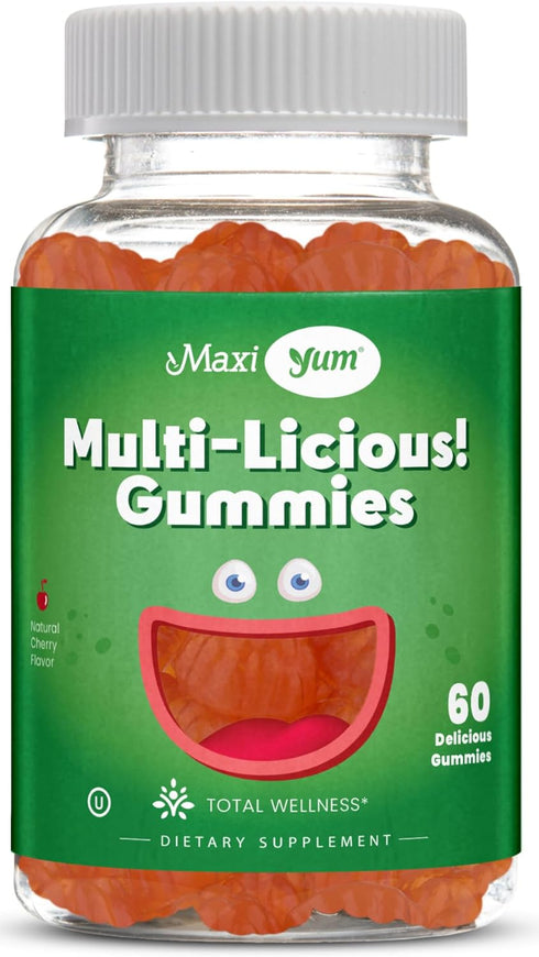 Maxi Health Multivitamin Gummies - 60 Vitamin Gummies for Adults & Kids, Cherry Flavored Gummy Multivitamins, Daily