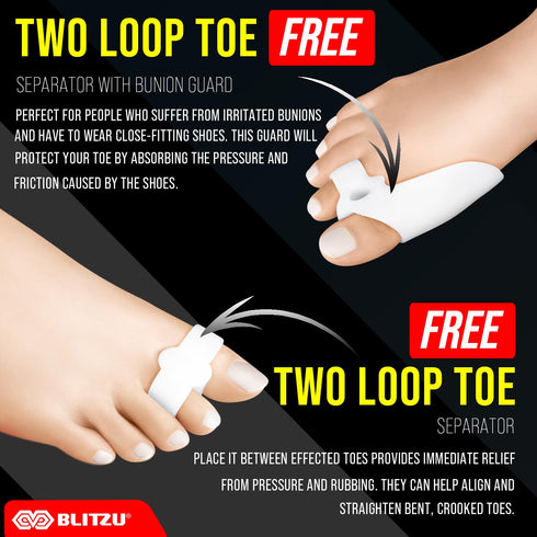 BLITZU Bunion Corrector for Women and Men, Orthopedic Bunion Splint, Big Toe Separator Pain Relief (2 Count)