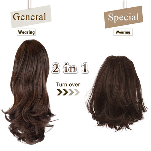 SOFEIYAN 13" Ponytail Extension, Long Curly Clip in Claw Hair Extension for Women, Natural Looking Synthetic Hairpiece