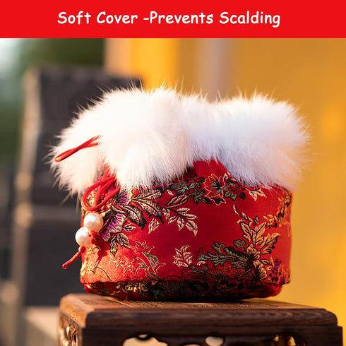 LUOZIQINX 0.3L/0.6L/1.5L/1L/2L/3L Relief,0.3l Metal Copper Hot Water Bottle, Winter Hand Feet Warmer Bed Bottle