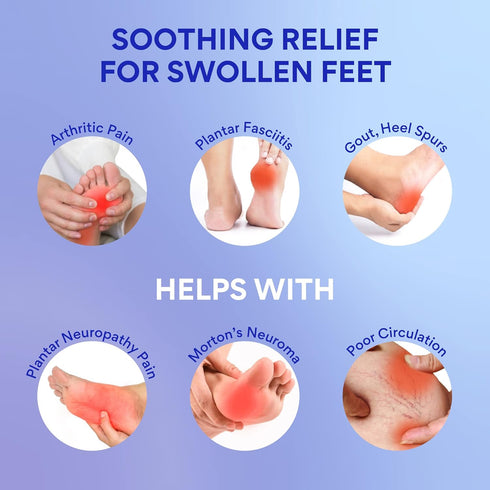 Pack LEONNS Gel Foot Ice Slippers - Provides Hot and Cold Therapy for Foot Pain, Neuropathy Pain Relief for Feet, Gout