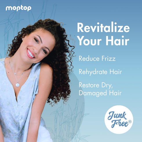 MopTop Daily Curly Hair Conditioner - 8 oz Bamboo, Moisturizer for Dry, Damaged Hair & Frizz Reduction
