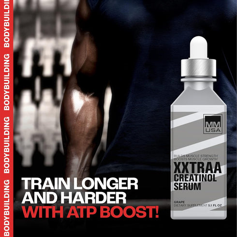 XXTRAA Stable Creatine Serum for Bodybuilding & Powerlifting - Boosts Muscle Mass, Strawberry, 5.1 Fl Oz