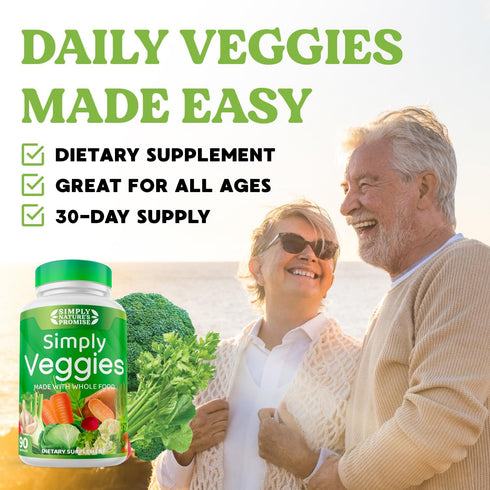 Simply Nature's Promise - 90 Veggie Capsules with Whole Food Superfoods, Beta Carotene & 18 Vegetables - 100% Soy Free