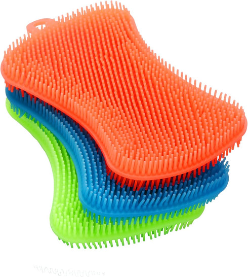 3PCS OstWony Silicone Dish Sponges, Super Food-Grade Multi-Purpose Kitchen Gadgets