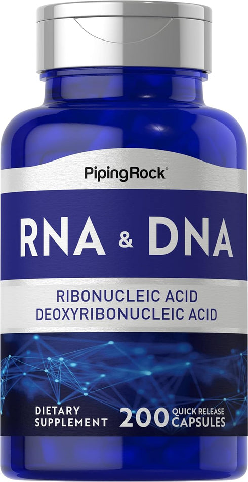 Piping Rock RNA DNA Supplement, 200 Capsules, Ribonucleic Acid & Deoxyribonucleic Acid Complex