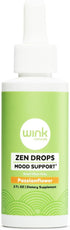 Wink Well Zen Drops Supplements, Mood Support for Adults and Kids, Non-Habit Forming (2 fl oz, Chocolate Flavor)