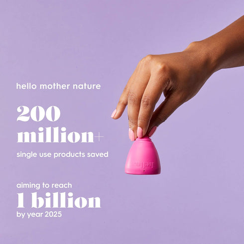 THE HELLO CUP 1 Large Menstrual Cup, BPA Free, Reusable, Hypoallergenic, Recyclable, Medical Grade TPE, No Silicone, No