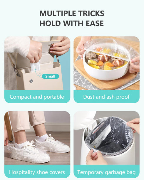 Years calm 50PS Disposable Shower Caps, Plastic Clear Hair Caps for Dyeing Assistance, Portable Travel Size