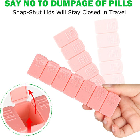 MAYFIVE 2Pack Organizer,7 Pill Day Pill Cases Travel Daily Box for Fish Oil, Calcium Tablets, Supplements and Other