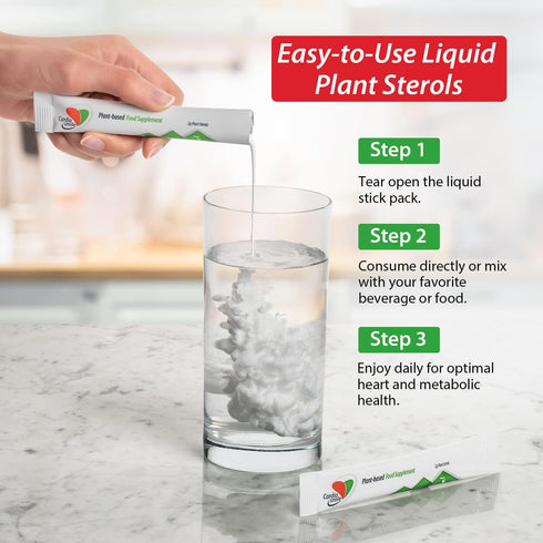 2000mg Plant Sterols with 1400mg beta-Sitosterol - Supports Healthy Cholesterol Levels, 30 Day Supply in Liquid Packets