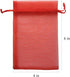 50pc Red Organza Sheer Fabric Gifts Wrap Bags, Drawstring Sachet for Baby Shower Favor, Coin, Necklace, Festival Decor