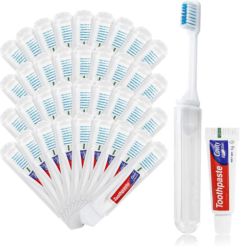 Toothbrush and Toothpaste Travel, Individually Packaged with Storage Box, Foldable Storage, Toothbrush