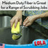 Lola Products Heavy Duty Dual Purpose Non-Scratch Scouring Sponge, 6-Pack, 3.75" x 2.75" x 1.875"