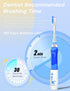 SEAGO Kids Electric Toothbrush, 2 Mins Brushing Timer, 4 Replacement Brush Heads, Blue Color for Ages 4-12