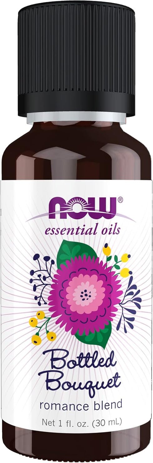 NOW Essential Oils Bottled Bouquet Oil Blend - Floral Aromatherapy Scent, 1-Ounce, Vegan, Child Resistant Cap