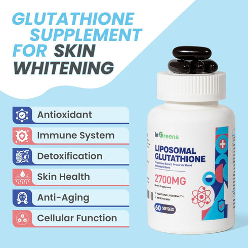 2700 MG Liposomal Glutathione Supplement, 60 Softgels, Max Absorption, Antioxidant with Hyaluronic Acid & Resveratrol