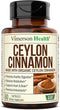 Organic Ceylon Cinnamon Capsules, Non-GMO Vegan Supplements for Inflammation Balance, 60 Caps
