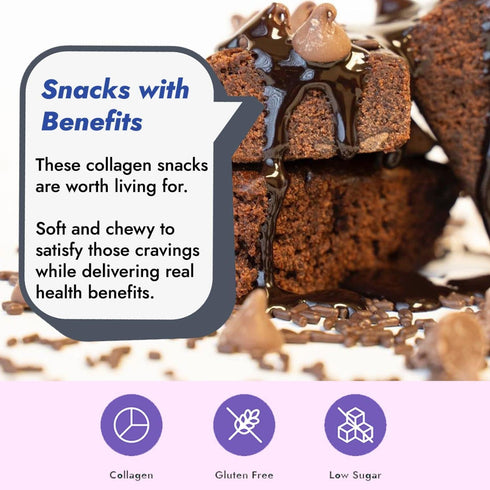 321glo Collagen Protein Brownie, Gluten Free, Low Sugar Keto Snack, 16g Protein, 6g Collagen, 12 Pack