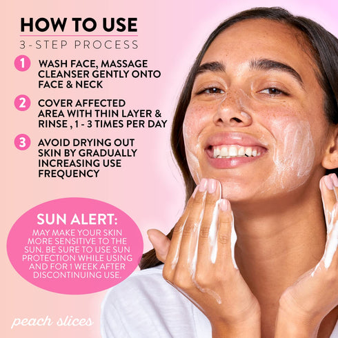 Peach Slices Acne Clarifying Cleanser, Deep Cleans & Prevents Acne, 2% Salicylic Acid, 4 oz