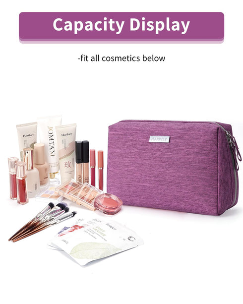 Narwey Large Makeup Bag - Travel Cosmetic Organizer Toiletry Bag for Women, Large, Purple