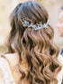 Unsutuo Silver Rhinestone Crystal Bridal Headband, Wedding Hair Vine Pearls for Women and Girls