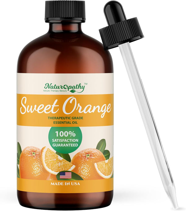 Sweet Orange Essential Oil 4 fl. Oz - Therapeutic Grade with Glass Dropper - Perfect for Aromatherapy