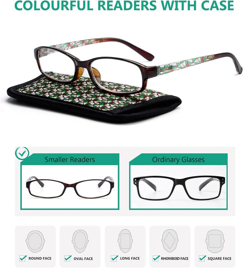 Eyekepper 4 Pairs Reading Glasses for Women - Stylish Striped Pattern Eyeglasses