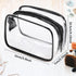 Weewooday 12 Pieces Clear Cosmetics Bag, PVC Zippered Toiletry Carry Pouch, Waterproof Makeup Bag - Small, Black