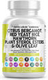 Clean Nutraceuticals Citrus Bergamot 3000mg & Red Yeast Rice 6000mg Capsules, USA Made - with Plant Sterols & More