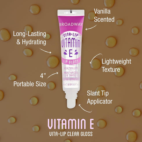 Ruby Kisses Broadway Vita-Lip Clear Lip Gloss, Ultra-Hydrating Formula with Multi-Vitamin Oils, 6 Pack