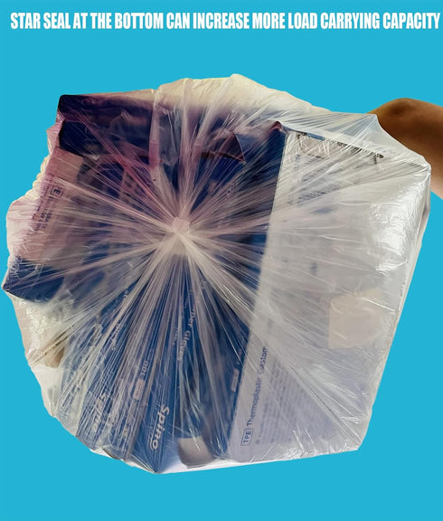 2-4 Gallon Trash Bags, 400 Count Bulk, Clear Plastic Recycling Bags for Home, Bathroom, Kitchen, Commercial