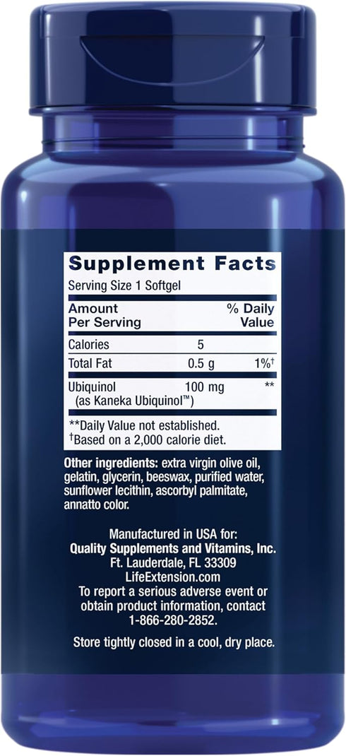 Life Extension Super Ubiquinol CoQ10 100 mg - Heart Health & Anti-Aging Supplement, 60 Softgels