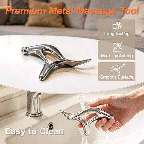 Pressure Point Massage Tool for Deep Tissue - Metal Muscle Scraper Gua Sha Tools for Fascia Release, Thumb Saver