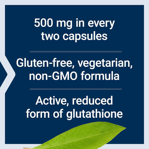 Life Extension Glutathione 500 mg – Antioxidant Capsules for Oxidative Stress, Gluten-Free, Non-GMO, Vegetarian