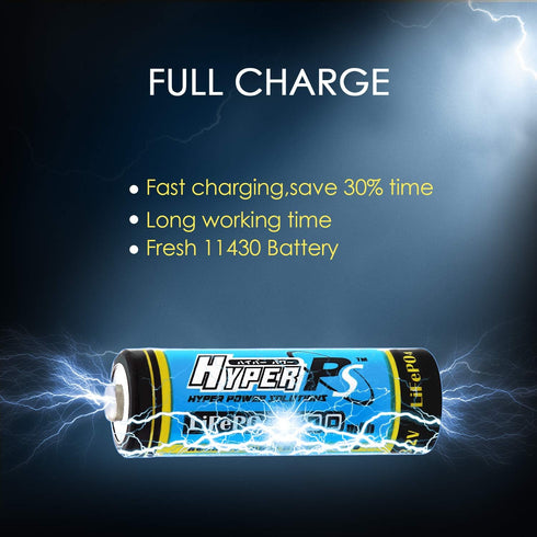HyperPS (16-Pack) 3.2V LiFePo4 14430 (14 43mm) 400mAh x Rechargeable Battery for Solar Panel Light, Tooth Brush