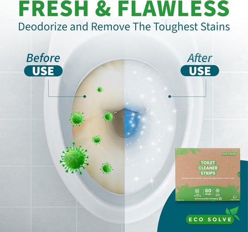 Toilet Bowl Cleaner Strips, Eco-friendly Non-toxic Septic Safe, Natural Toilet Bowl Cleaner for Quick Easy Cleaning,