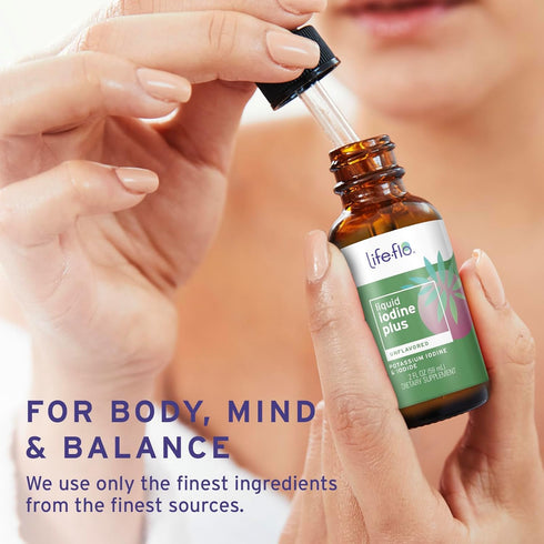 Life-flo Liquid Iodine Plus 150 mcg, Iodine Supplement for Thyroid Support, 2 fl oz, Approx. 450 Servings