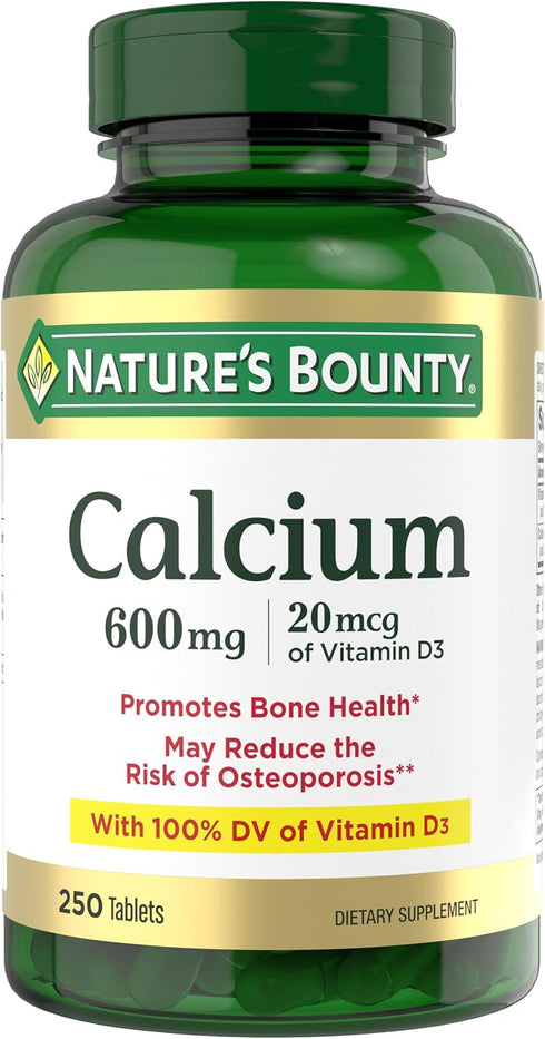 Nature's Bounty Calcium Carbonate & Vitamin D, Supports Immune Health & Bone