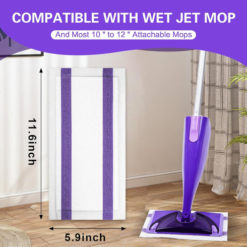 NXPPYY 100 Pack Mop Pads Refills Compatible with WetJet Mop, Disposable Mop Pads for Hardwood Floors, Tile, Laminate