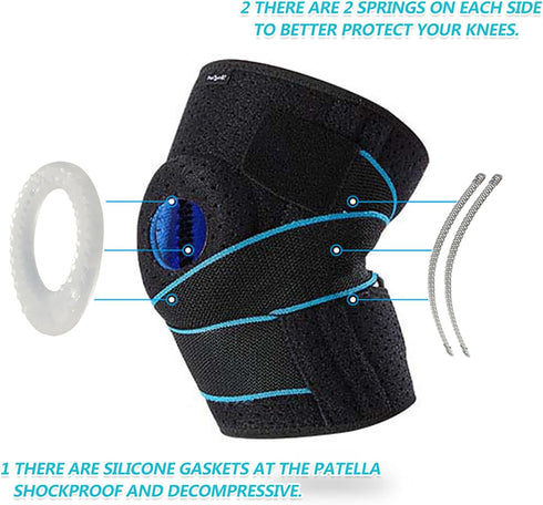 DOUFURT Knee Brace for Men & Women, Plus Size for Meniscus Tear, Knee Pain Relief, Compression Support