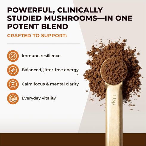 Sacred 7 Organic Mushroom Supplement, 100% Fruiting Body Extract Powder with Lions Mane, Reishi, Chaga & More