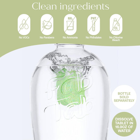 Multi-Purpose Bathroom Cleaner Refill Tablets - Natural Cleaning Products, All-Purpose Cleaner Tablets, 8x 16.9 Fl oz