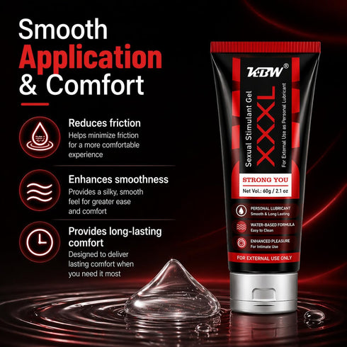 KBW 2.0 Oz Sexual Stimulant Gel, Water-Based Formula, Smooth & Long-Lasting, Non-Sticky, Easy to Clean, External Use