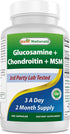 Best Naturals Glucosamine Chondroitin and MSM Non-GMO - Promotes Joint Health - 180 Count