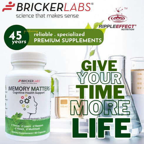 Brain Aid Memory Matters Cognitive Support Supplement, Natural Nootropic with Neumentix Spearmint Extract, 90 Ct