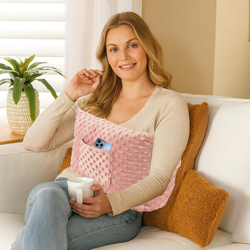 JFHNMLW Mastectomy Pillow, Mastectomy Recovery Supplies for Heart Surgery (Light Pink)