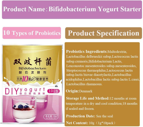 ljhnba 1 10 1 Packets 0.35 Probiotic Yogurt Starter Bifidobacterium Yogurt Starter Culture Box Containing Each Grams