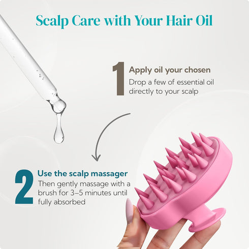 HEETA Hair Scalp Massager Shampoo Brush, 2 Pack with Soft Silicone Bristles for Dandruff Removal, Waterproof (Pink &