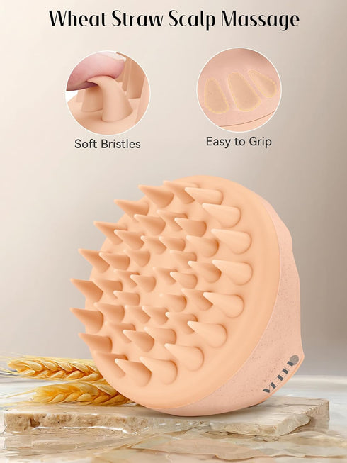 HEETA Scalp Massager Hair Growth - Soft Silicone Bristles to Remove Dandruff, Shampoo Brush for Hair Care